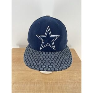 Dallas Cowboys New Era Sideline 59FIFTY  Fitted Hat Navy Blue Size 6‎ 7/8 Signed
